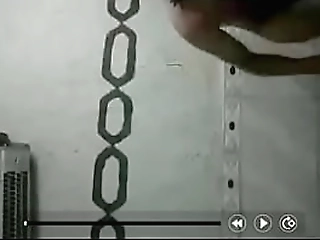 sissy dressed in black and wanking to cum