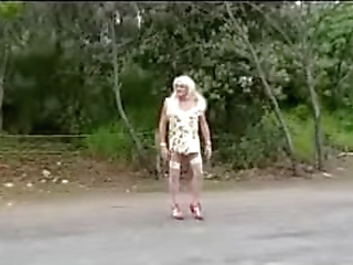 hot shemale student masturbating in restroon.