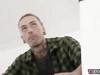 horny shemale got fucked on a first date by a stranger