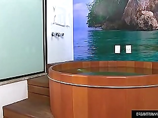 black shemale lavinia magalhaes in a hot tub pissing