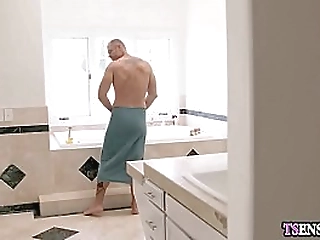 blonde shemale anal fucked by a boyfriends fat penis