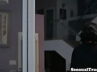 lesbian femdom tgirl plows christian pussy