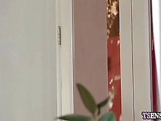 ladyboy shemale with a hard cock fucks a blonde female