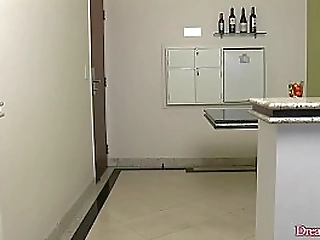 muscular shemale rosy pinheiro shows off her body and urinates