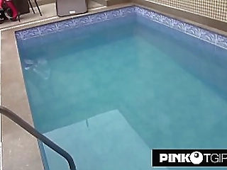 trannies in a wellness centre! 2 cocks for lucky guy