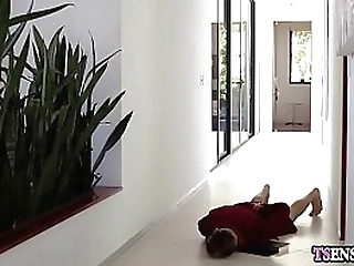 slender shemale fucked by a hurt massage clients big dick