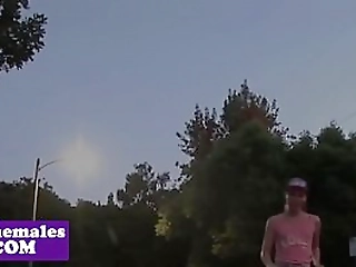 teen ladyboy mouth pissing and sucking his big white cock in the shower