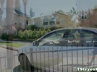 tattooed spex tranny sucks cock at casting