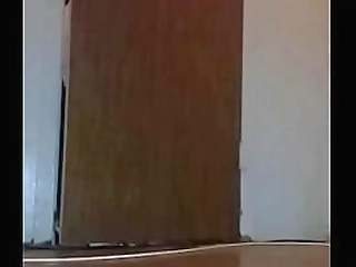 amateur tgirl with nice ass uses dildo on wall to please herself