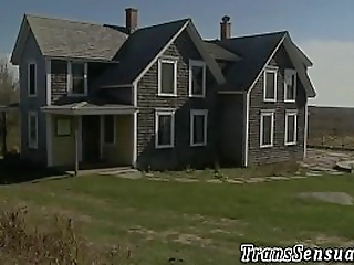 shemale babe tugs cumshot