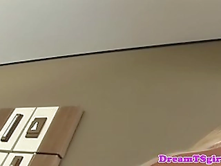 glamorous shemale dildoing herself sensually