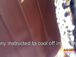 tranny instructed to cool off in the snow