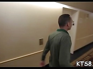 tranny jumps on huge pecker