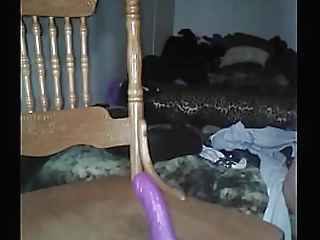 bouncing on my purple dildo called tyler