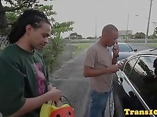 naked latina tgirl puts on sexy costume