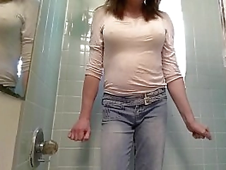 hot cute asian shemale got naughty hands-free cum with vibrator!