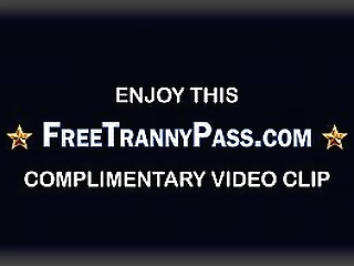 hot shemale in fishnet gets fucked