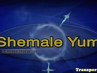 beautiful busy shemale jerks and shows ass