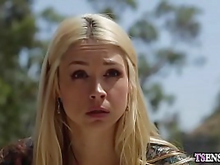 asian shemale with a big dick fucks a blonde female