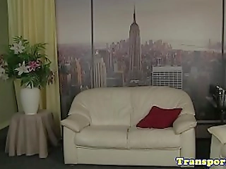 pretty asian shemale strokes her cock