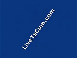 tranny with silicone-tits cumsshot