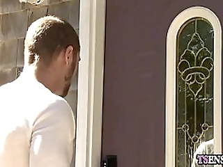 cute busty shemale anal fucked by a lovers hard cock