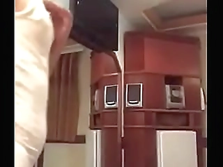 horny shemale glamour red dress black gloves bick dick cumshot