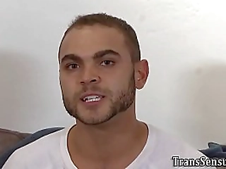 redhead shemale francine munhoz strokes her big dick and dildos her ass